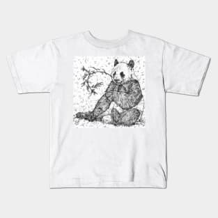 PANDA eating - pencil portrait Kids T-Shirt